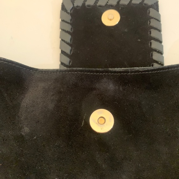 Doncaster Bags Vintage Doncaster Black Suede Large Elongated Tote